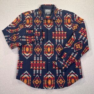 Bonobos Flannel Shirt Mens L Slim Fit Southwestern Aztec Geometric AOP Shacket